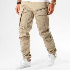 Sortie ⌛ Pantalon Cargo Rovic Zip 3D Tapered D02190-5126 Beige de G-Star 🤩