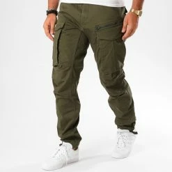 Vente flash 🛒 Pantalon Cargo Rovic Zip 3D Tapered D02190-5126 Vert Kaki de G-Star 🎉