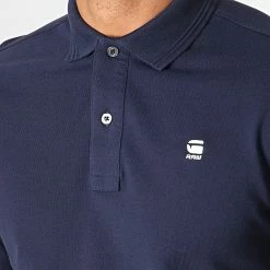 Remise ❤️ Polo Manches Courtes Dunda Slim D11595-5864 Bleu Marine de G-Star ❤️ -G-Star Soldes g star 188367 D11595 5864 6067 20190708T161106 03