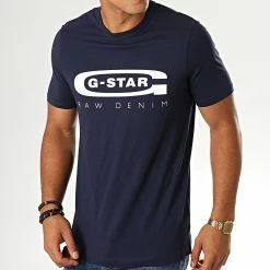 Vente flash đ Tee đ Shirt Slim Graphic 4 D15104-336 Bleu Marine de G-Star đ