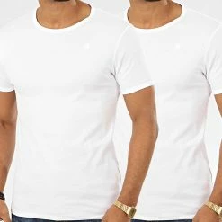 Acheter 🔔 Lot De 2 Tee 👕 Shirts Premium 1 By 1 D07205-124 Blanc de G-Star 🎉 -G-Star Soldes g star 207589 D07205 124 110 NOOSSS20 20200103T115914 01