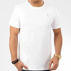 Meilleure vente ✔️ Tee 👚 Shirt Base-S D16411-336 Blanc de G-Star 🌟 -G-Star Soldes g star 207712 D16411 336 110 20200106T160100 03