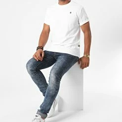 Grosses soldes 🤩 Tee 👕 Shirt Lash D16396 Blanc de G-Star ❤️ -G-Star Soldes g star 219386 D16396 B353 110 20200805T132945 03