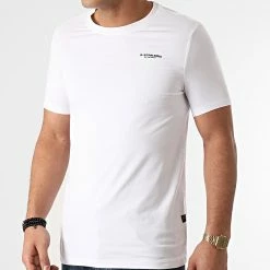 Tout neuf 👏 Tee 👚 Shirt Slim Base D19070-C723 Blanc de G-Star 😉