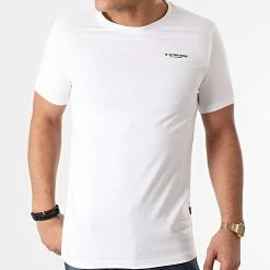 Tout neuf 👏 Tee 👚 Shirt Slim Base D19070-C723 Blanc de G-Star 😉 -G-Star Soldes g star 247028 D19070 C723 110 20210119T155303 03