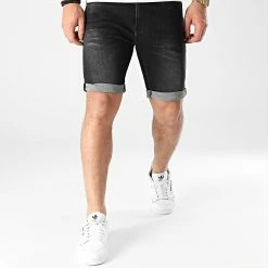 Budget ✨ Short Jean Slim 3301 D10481-A634 Gris Anthracite de G-Star 🔥 -G-Star Soldes g star 247038 D10481 A634 9887 20210118T145104 03