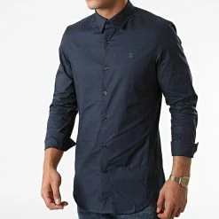 Meilleure affaire 👏 Chemise Manches Longues 👗 Dressed Super Slim D17026-C271 Bleu Marine de G-Star 👍