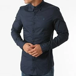 Meilleure affaire 👏 Chemise Manches Longues 👗 Dressed Super Slim D17026-C271 Bleu Marine de G-Star 👍 -G-Star Soldes g star 273647 D17026 C271 4213 20210712T152242 03