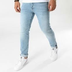 Promo 🎁 Jean Slim D-Staq D06761-8968 Bleu Wash de G-Star ⭐