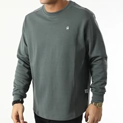 Remise ⌛ Tee 👚 Shirt A Manches Longues Oversize Lash D18231-C541 Gris Ardoise de G-Star 👏