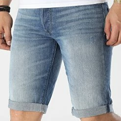 Promo 🎁 Short Jean D07432-8973 Bleu Denim de G-Star 😀