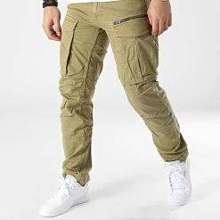 Budget 🎉 Pantalon Cargo Regular Fit Rovic Zip 3D D02190-C096 Vert Kaki Clair de G-Star 💯