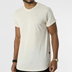 Coupon 😉 Tee 👕 Shirt Oversize D16396-C811 Beige Chiné de G-Star 🛒