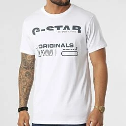 Meilleure affaire 🔥 Tee 👚 Shirt D21664-C506 Blanc de G-Star 💯
