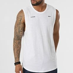 De gros 😍 Débardeur D21534 Blanc de G-Star 👍 -G-Star Soldes g star 320179 D21534 C372 110 20220523T155618 03