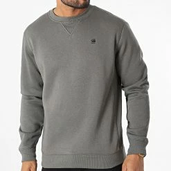 Le moins cher ⌛ Sweat Crewneck Premium Core D16917-C235 Gris Anthracite de G-Star 🤩
