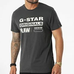 Grosses soldes 💯 Tee 👚 Shirt Originals Label D22204-336 Gris Anthracite de G-Star 🌟