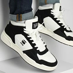Nouveau 👍 Baskets Montantes Attacc Mid 2212-040711 White Black de G-Star 👏