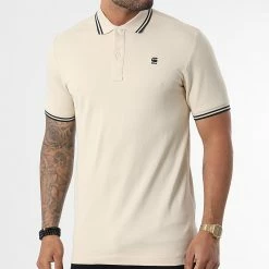 Meilleure affaire 😍 Polo Manches Courtes Dunda D17127-5864 Beige de G-Star 💯