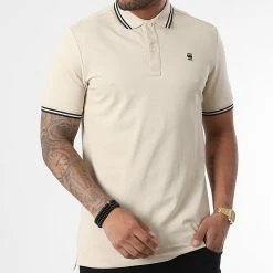 Meilleure affaire 😍 Polo Manches Courtes Dunda D17127-5864 Beige de G-Star 💯 -G-Star Soldes g star 340655 D17127 5864 D309 20221013T153059 03