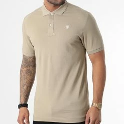 Meilleur prix 😀 Polo Manches Courtes Dunda D11595-5864 Beige de G-Star 🌟