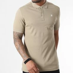 Meilleur prix 😀 Polo Manches Courtes Dunda D11595-5864 Beige de G-Star 🌟 -G-Star Soldes g star 340971 D11595 5864 C941 20221013T153027 03