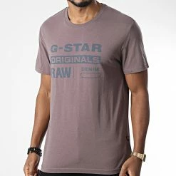 Meilleure affaire 🌟 Tee 👕 Shirt Originals Label D22204-336 Prune de G-Star 🛒