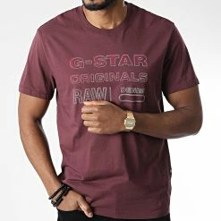Meilleure vente ✔️ Tee 👕 Shirt Oiginals Stamp D22378-336 Bordeaux de G-Star ⌛ -G-Star Soldes g star 343708 D22378 336 D303 20221024T150801 03