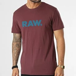 Offres 😀 Tee 👚 Shirt Holorn D22200-336 Bordeaux de G-Star ⌛