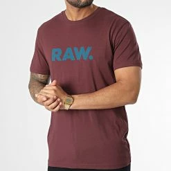 Offres 😀 Tee 👚 Shirt Holorn D22200-336 Bordeaux de G-Star ⌛ -G-Star Soldes g star 348084 D22200 336 D303 20221118T150333 03