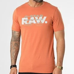 Remise 🛒 Tee 👕 Shirt Raw Originals D22202-336 Orange de G-Star 🤩 -G-Star Soldes g star 348085 D22202 336 8847 20221118T150506 03