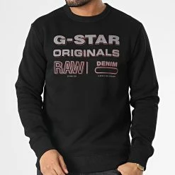 Top 10 ❤️ Sweat Crewneck D22319-A971 Noir de G-Star ⭐ -G-Star Soldes g star 348177 D22319 A971 6484 20221118T145543 03