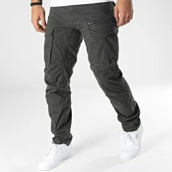 Remise ⭐ Pantalon Cargo Regular Fit Rovic Zip 3D D02190-C096 Gris Anthracite de G-Star 🎁