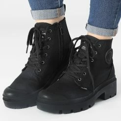 Remise 🧨 Boots Femme Pallabase Twill 96907 Black de Palladium 🌟