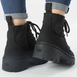 Remise 🧨 Boots Femme Pallabase Twill 96907 Black de Palladium 🌟 -G-Star Soldes palladium 303513 96907 008 M 20220315T160505 04