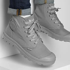 Grosses soldes 😍 Baskets Pampa Hi Mono 73089 Gray Flannel de Palladium 🎁