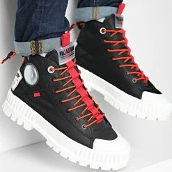 Sortie 🌟 Boots Pallashock Mid Ticket To Earth 77354 Black de Palladium 🎉