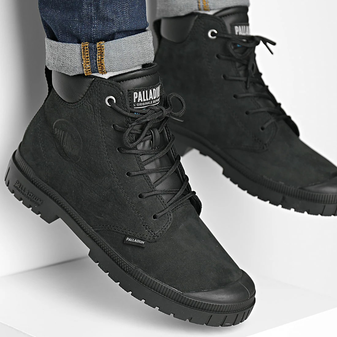 Meilleure vente 🤩 Baskets Pampa SP20 Cuff Leather Waterproof 77891 Black Black de Palladium 😍 1 Meilleure vente 🤩 Baskets Pampa SP20 Cuff Leather Waterproof 77891 Black Black de Palladium 😍