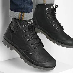 Offres 💯 Baskets Pampa Hi Wax 77222 Black de Palladium 🔥