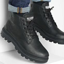 Remise 🤩 Boots Pallatrooper Hi Waterproof Plus 77200 Black Black de Palladium 😉