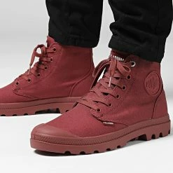 Meilleure affaire 👏 Boots Pampa Hi Mono Chrome 73089 Wax Red de Palladium ❤️