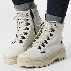 Meilleure affaire 💯 Bottines Femme Pallatrooper Hiker Nubuck 97978 Angora de Palladium 🤩