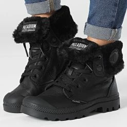 Promo ⭐ Bottines Femme Baggy Nubuck 97962 Black Black de Palladium 🌟