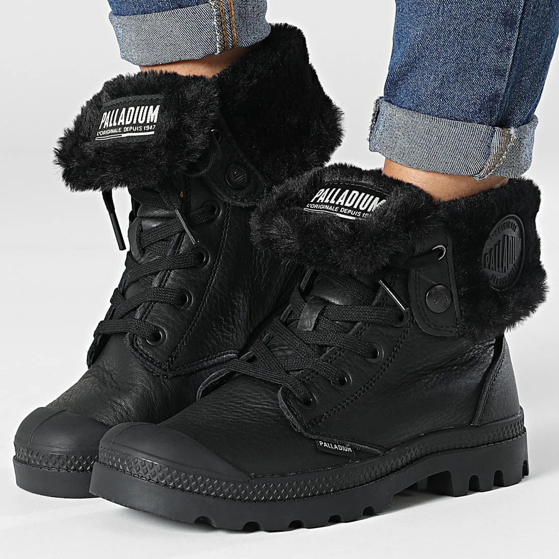 Promo ⭐ Bottines Femme Baggy Nubuck 97962 Black Black de Palladium 🌟 1 Promo ⭐ Bottines Femme Baggy Nubuck 97962 Black Black de Palladium 🌟