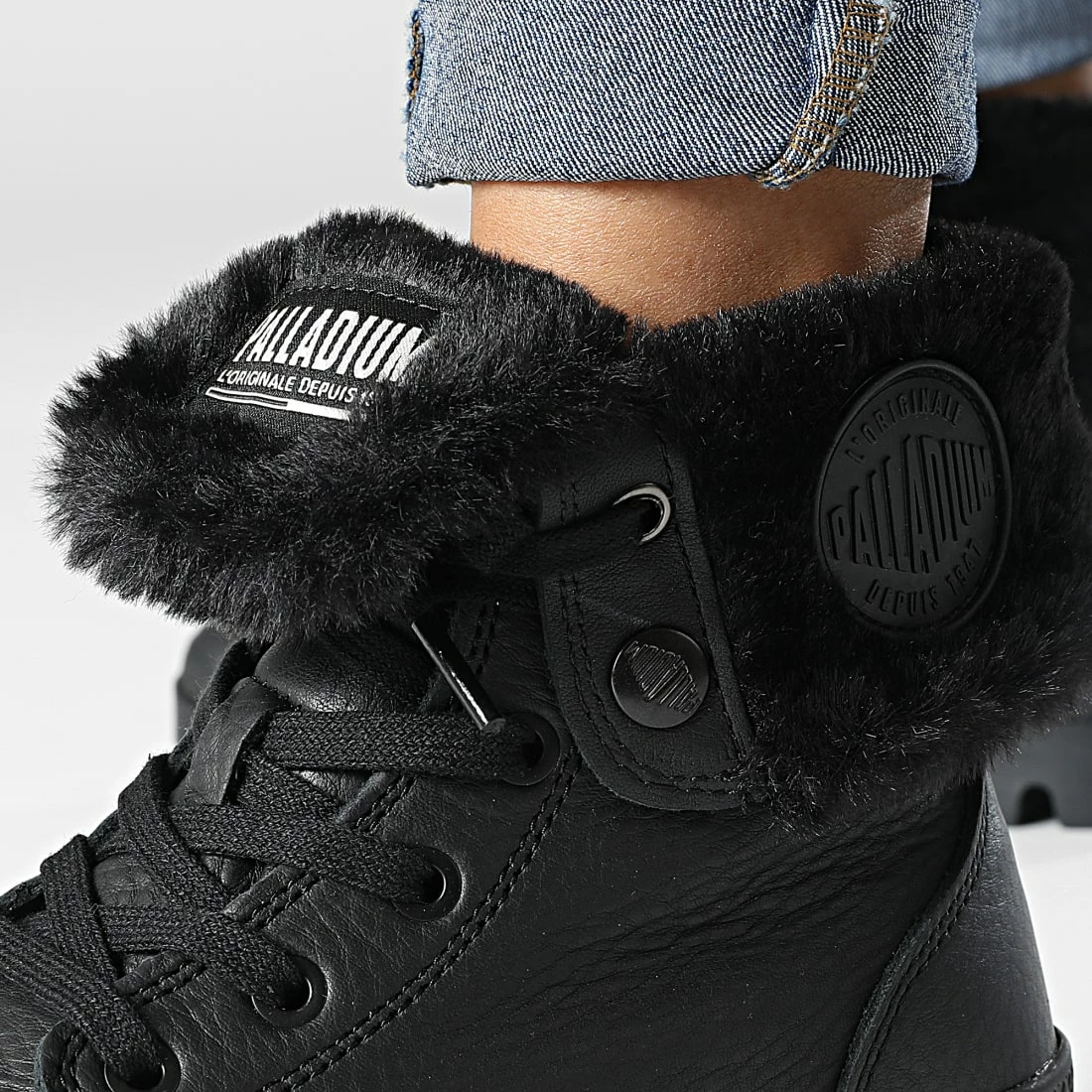 Promo ⭐ Bottines Femme Baggy Nubuck 97962 Black Black de Palladium 🌟 2 Promo ⭐ Bottines Femme Baggy Nubuck 97962 Black Black de Palladium 🌟 – Image 2