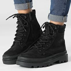 Acheter 🔥 Bottines Femme Pallatrooper Hiker Nubuck 97978 Black de Palladium ⭐